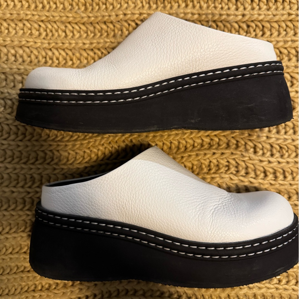 E8 by Miista Kristi platform mules, White, EU size 40/US 9.5